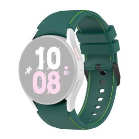   RMPACK 20mm Samsung Galaxy Watch 5 44mm / Watch 5 40mm / Watch 5 Pro 45mm Szilikon Pótszíj Óraszíj Sport Line Series "S" Méret SötétZöld/Zöld