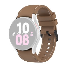   RMPACK 20mm Samsung Galaxy Watch 5 44mm / Watch 5 40mm / Watch 5 Pro 45mm Szilikon Pótszíj Óraszíj Sport Line Series "S" Méret Barna/Fehér