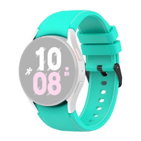   RMPACK 20mm Samsung Galaxy Watch 5 44mm / Watch 5 40mm / Watch 5 Pro 45mm Szilikon Pótszíj Óraszíj Sport Line Series "S" Méret Zöld/Fehér
