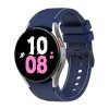 RMPACK 20mm Samsung Galaxy Watch 5 44mm / Watch 5 40mm / Watch 5 Pro 45mm Szilikon Pótszíj Óraszíj Sport Line Series "S" Méret Sötétkék/Fehér