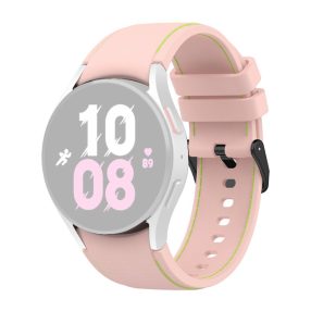   RMPACK 20mm Samsung Galaxy Watch 5 44mm / Watch 5 40mm / Watch 5 Pro 45mm Szilikon Pótszíj Óraszíj Sport Line Series "S" Méret Rózsaszín/Zöld