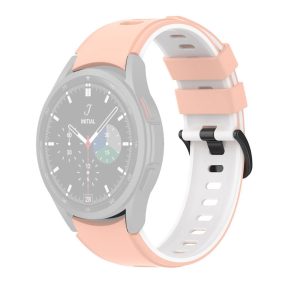   RMPACK 20mm Samsung Galaxy Watch 5 44mm / Watch 5 40mm / Watch 5 Pro 45mm Szilikon Óraszíj Pótszíj DUALColor Series Rózsaszín/Fehér