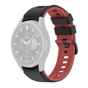   RMPACK 20mm Samsung Galaxy Watch 5 44mm / Watch 5 40mm / Watch 5 Pro 45mm Szilikon Óraszíj Pótszíj DUALColor Series Fekete/Piros