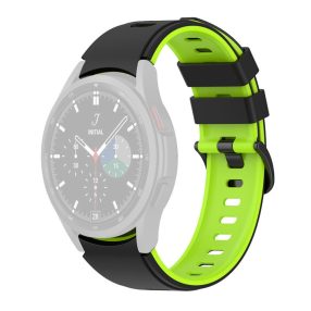   RMPACK 20mm Samsung Galaxy Watch 5 44mm / Watch 5 40mm / Watch 5 Pro 45mm Szilikon Óraszíj Pótszíj DUALColor Series Fekete/Lime