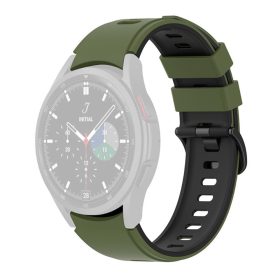   RMPACK 20mm Samsung Galaxy Watch 5 44mm / Watch 5 40mm / Watch 5 Pro 45mm Szilikon Óraszíj Pótszíj DUALColor Series KatonaZöld/Fekete