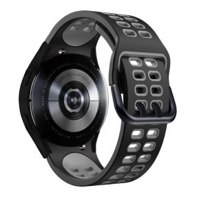   RMPACK 22mm Samsung Galaxy Watch 5 44mm / Watch 5 40mm / Watch 5 Pro 45mm Óraszíj Pótszíj Szilikon SportLife Series DUAL-HOLE Fekete/Szürke