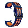 RMPACK 22mm Samsung Galaxy Watch 5 44mm / Watch 5 40mm / Watch 5 Pro 45mm Óraszíj Pótszíj Szilikon SportLife Series DUAL-HOLE Sötétkék/Narancssárga