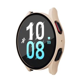   RMPACK Samsung Galaxy Watch 5 44mm / Watch 4 44mm Védőkeret Műanyag + Kijelzővédő Üvegfólia Tempered Glass Protector Rózsaszín