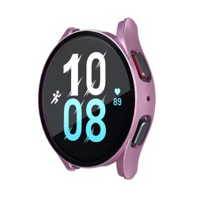   RMPACK Samsung Galaxy Watch 5 44mm / Watch 4 44mm Védőkeret Műanyag + Kijelzővédő Üvegfólia Tempered Glass Protector Rózsaarany