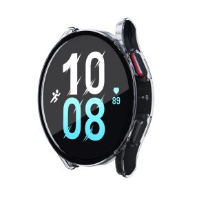   RMPACK Samsung Galaxy Watch 5 40mm / Watch 4 40mm Védőkeret Műanyag + Kijelzővédő Üvegfólia Tempered Glass Protector Áttetsző