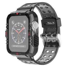   RMPACK Apple Watch Ultra 49mm Óraszíj Pótszíj Védőkerettel Rugged Series Áttetsző/Fekete