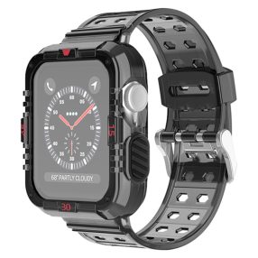  RMPACK Apple Watch Ultra 49mm Óraszíj Pótszíj Védőkerettel Rugged Series Áttetsző/Fekete