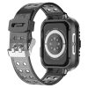 RMPACK Apple Watch Ultra 49mm Óraszíj Pótszíj Védőkerettel Rugged Series Áttetsző/Fekete