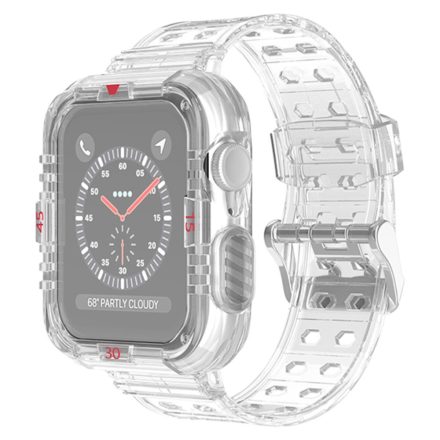 RMPACK Apple Watch Ultra 49mm Óraszíj Pótszíj Védőkerettel Rugged Series Áttetsző