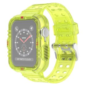   RMPACK Apple Watch Ultra 49mm Óraszíj Pótszíj Védőkerettel Rugged Series Áttetsző/Zöld