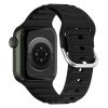 RMPACK Apple Watch Ultra 49mm Szilikon Óraszíj Pótszíj Solid Men Wave Design Series Fekete
