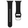 RMPACK Apple Watch Ultra 49mm Szilikon Óraszíj Pótszíj Solid Men Wave Design Series Fekete