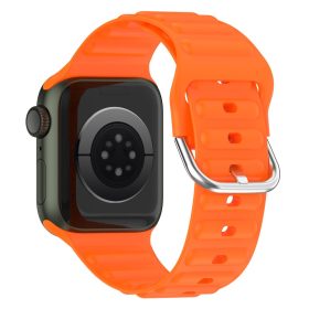   RMPACK Apple Watch Ultra 49mm Szilikon Óraszíj Pótszíj Solid Men Wave Design Series Narancssárga