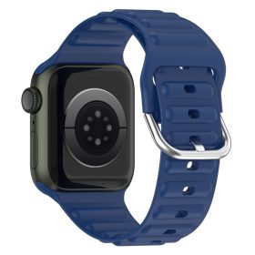   RMPACK Apple Watch Ultra 49mm Szilikon Óraszíj Pótszíj Solid Men Wave Design Series Sötétkék