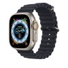RMPACK Apple Watch Ultra 49mm Pótszíj Szilikon Óraszíj Soft Series Ocean Style Fekete V2