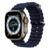 RMPACK Apple Watch Ultra 49mm Pótszíj Szilikon Óraszíj Soft Series Ocean Style Sötétkék