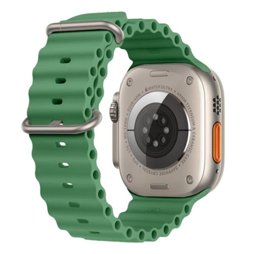RMPACK Apple Watch Ultra 49mm Pótszíj Szilikon Óraszíj Soft Series Ocean Style Zöld
