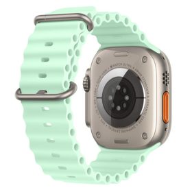   RMPACK Apple Watch Ultra 49mm Pótszíj Szilikon Óraszíj Soft Series Ocean Style Cián
