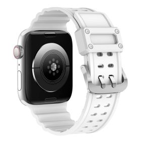  RMPACK Apple Watch Ultra 49mm Óraszíj Szilikon Pótszíj Army Style Series Dual Row Fehér