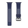 RMPACK Apple Watch Ultra 49mm Óraszíj Szilikon Pótszíj Army Style Series Dual Row Kék