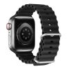 RMPACK Apple Watch Ultra 49mm Óraszíj Szilikon Pótszíj Tubular Series Solid Series Fekete