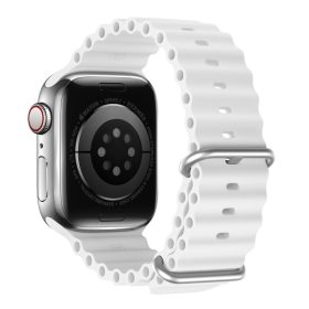   RMPACK Apple Watch Ultra 49mm Óraszíj Szilikon Pótszíj Tubular Series Solid Series Fehér