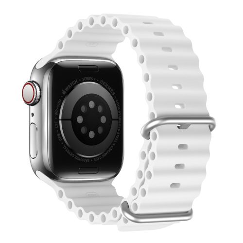 RMPACK Apple Watch Ultra 49mm Óraszíj Szilikon Pótszíj Tubular Series Solid Series Fehér
