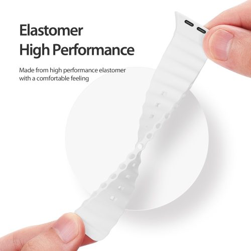 RMPACK Apple Watch Ultra 49mm Óraszíj Szilikon Pótszíj Tubular Series Solid Series Fehér