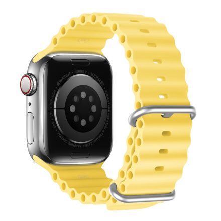 RMPACK Apple Watch Ultra 49mm Óraszíj Szilikon Pótszíj Tubular Series Solid Series Sárga
