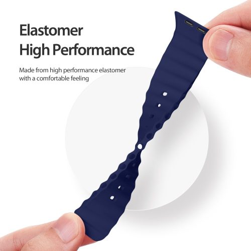 RMPACK Apple Watch Ultra 49mm Óraszíj Szilikon Pótszíj Tubular Series Solid Series Kék