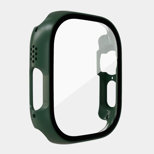 RMPACK Apple Watch Ultra 49mm Védőkeret Protection Cover Üvegfóliával Tempered Glass Zöld