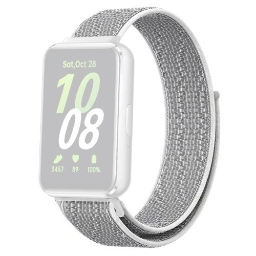 RMPACK Samsung Galaxy Fit3 Pótszíj Szövet Óraszíj - Nylon Szíj Szürke/Fehér