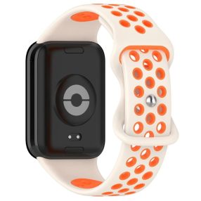   RMPACK Xiaomi Redmi Watch 4 Óraszíj Pótszíj Szilikon szíj DUAL COLOR Fehér/Narancssárga