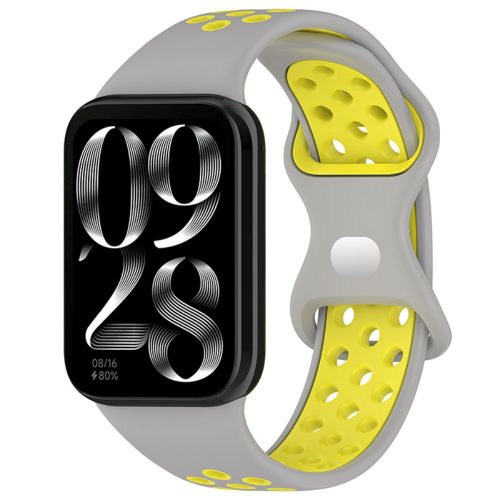 RMPACK Xiaomi Redmi Watch 4 Óraszíj Pótszíj Szilikon szíj DUAL COLOR Szürke/Sárga