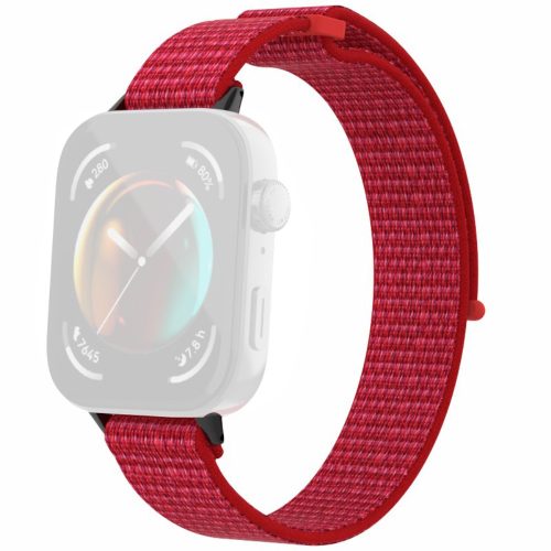 RMPACK Huawei Watch Fit 3 Szíj Szövet Óraszíj - Pótszíj Magic Tape Style Piros