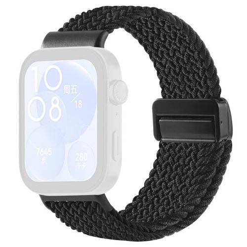 RMPACK Huawei Watch Fit 4 Óraszíj Pótszíj Watch Fit 4 Pro Szíj Szövet Fonott - Mágneses Csat Fekete