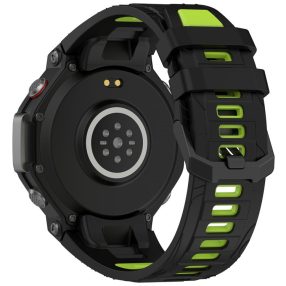   RMPACK Amazit T-Rex 3 Óraszíj Pótszíj Dual Color Style Szilikon Szíj Fekete-Zöld