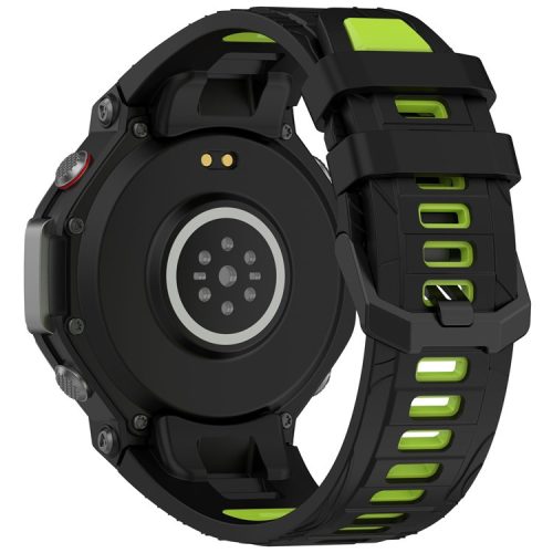 RMPACK Amazit T-Rex 3 Óraszíj Pótszíj Dual Color Style Szilikon Szíj Fekete-Zöld