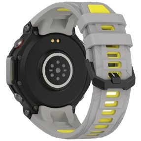   RMPACK Amazit T-Rex 3 Óraszíj Pótszíj Dual Color Style Szilikon Szíj Szürke-Sárga