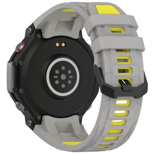 RMPACK Amazit T-Rex 3 Óraszíj Pótszíj Dual Color Style Szilikon Szíj Szürke-Sárga