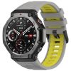RMPACK Amazit T-Rex 3 Óraszíj Pótszíj Dual Color Style Szilikon Szíj Szürke-Sárga