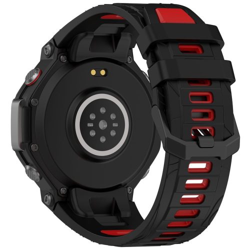 RMPACK Amazit T-Rex 3 Óraszíj Pótszíj Dual Color Style Szilikon Szíj Fekete-Piros