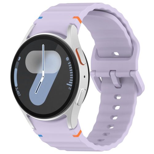 RMPACK Samsung Galaxy Watch 7 40mm 44mm Óraszíj Pótszíj - Sport Wave Style - Szilikon Szíj Lila