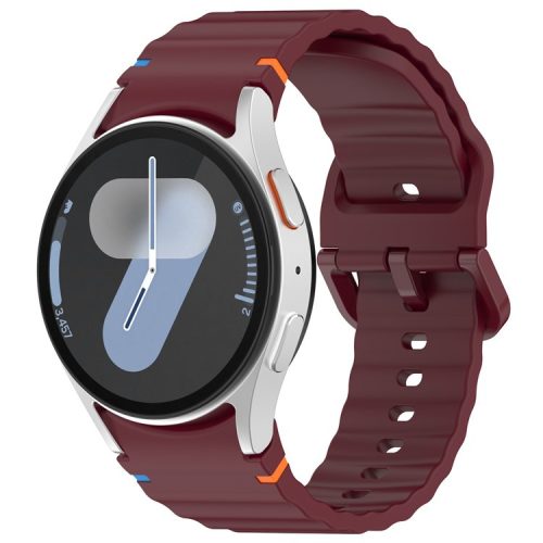 RMPACK Samsung Galaxy Watch 7 40mm 44mm Óraszíj Pótszíj - Sport Wave Style - Szilikon Szíj Bordó