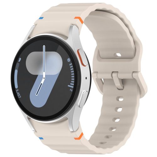 RMPACK Samsung Galaxy Watch 7 40mm 44mm Óraszíj Pótszíj - Sport Wave Style - Szilikon Szíj Csillagfény